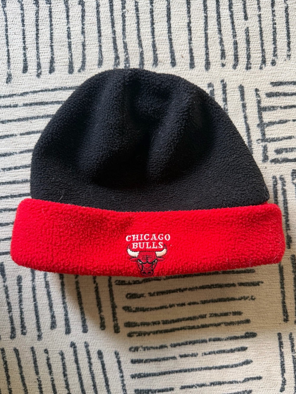 Vintage Chicago Bulls Black & Red Fleece Beanie
